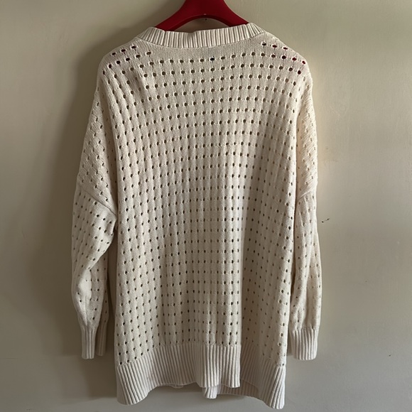 Torrid Cream Open Cable Knit Button Down Drop Shoulder Boyfriend Cardigan 3X - Picture 9 of 14